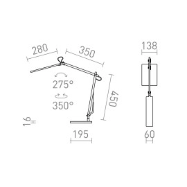 RENDL NORMA DIMM galda lampa melna/sarkana, LED 10W, CCT 3000–6500K (R14293)