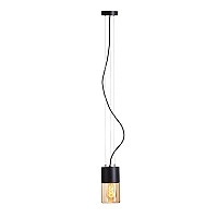 QUINN āra piekaramā lampa melna / dzintara stikls, E27 11W (Rendl)
