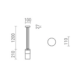 QUINN āra piekaramā lampa melna / dzintara stikls, E27 11W (Rendl)