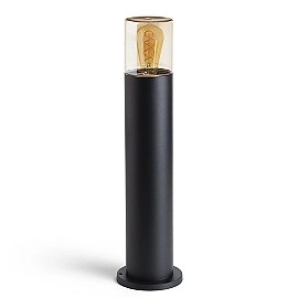 QUINN 60 āra stabiņa lampa melna / dzintara stikls, E27 11W (Rendl)