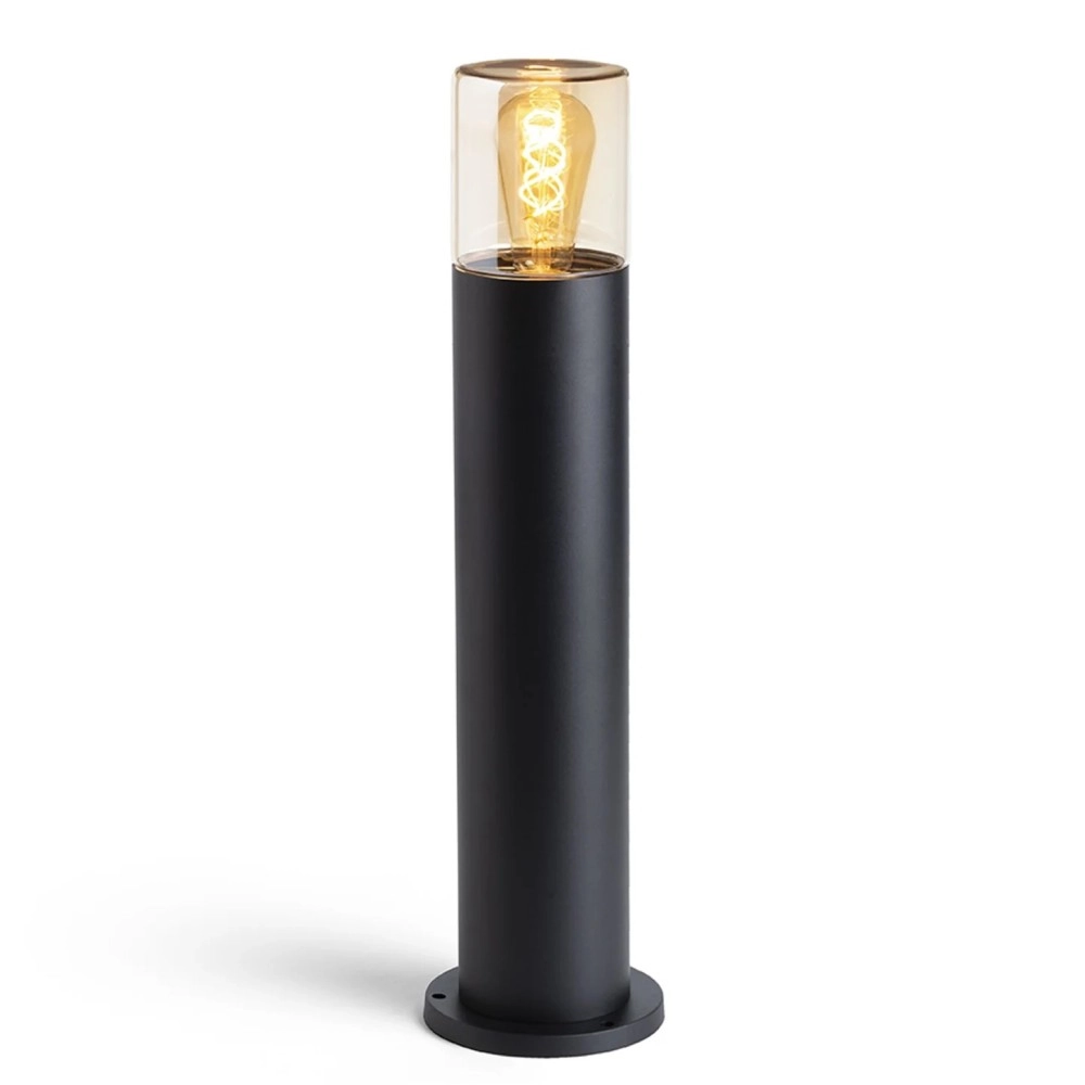 QUINN 60 āra stabiņa lampa melna / dzintara stikls, E27 11W (Rendl)