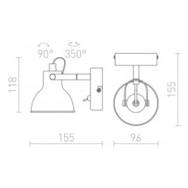 Spotlampa "ROSITA I" 1x GU10 max. 9W, balta vai melna