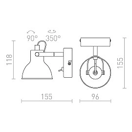 Spotlampa "ROSITA I" 1x GU10 max. 9W, balta vai melna