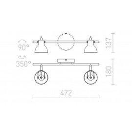 Spotlampa "ROSITA II" 2x GU10 max. 9W, balta vai melna