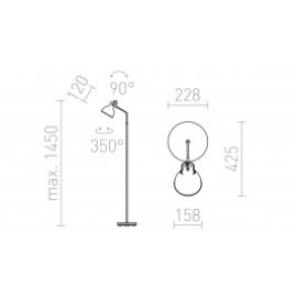 Retro stila stāvlampa "ROSITA", 1x E27, balta vai melna, R12514
