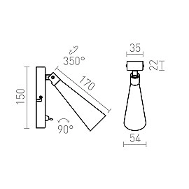 ALEXIS WALL lasīšanas lampa balta / hroms, GU10 5W (Rendl)