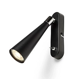 ALEXIS WALL lasīšanas lampa melna / hroms, GU10 5W (Rendl)
