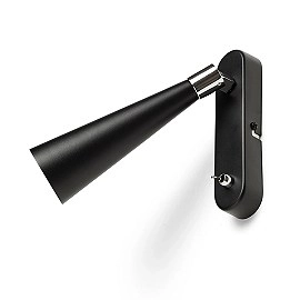 ALEXIS WALL lasīšanas lampa melna / hroms, GU10 5W (Rendl)