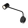FILIP sienas lampa ar plecu melna, GU10 5W (Rendl)