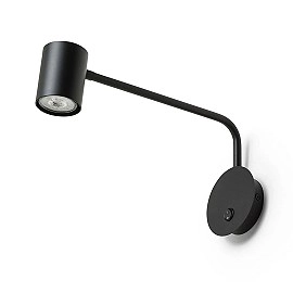 FILIP sienas lampa ar plecu melna, GU10 5W (Rendl)