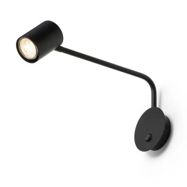 FILIP sienas lampa ar plecu melna, GU10 5W (Rendl)