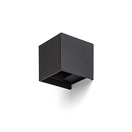 TITO SQ DIMM sienas gaismeklis melns, LED 2x3W, IP65, 3000K (Rendl)