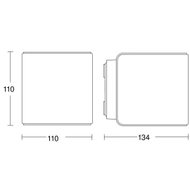 Kuba formas āra sensor-gaismeklis L 830 LED iHF Cube, STEINEL
