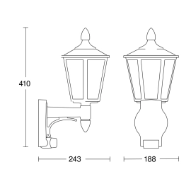 L 15 Āra sensorlampa, 180°, 10m,  1x E27, STEINEL