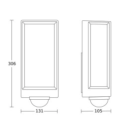 L 42 SC — LED āra sienas gaismeklis ar kustības sensoru (antracīts, 3000 K, IP54, Bluetooth)