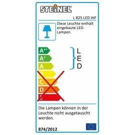 L 825 LED iHF sensorlampa ar 160°, 5m sensoru un 12W LED, no STEINEL