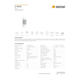 Steinel L 910 S LED āra sensorlampa sudraba, 9,8W, 797lm, 3000K