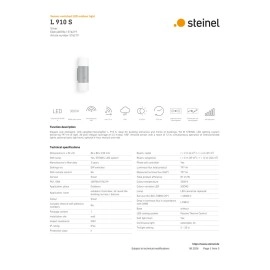 Steinel L 910 S LED āra sensorlampa sudraba, 9,8W, 797lm, 3000K