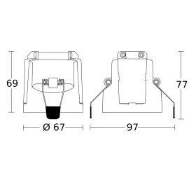 PD-8 ECO COM1 — griestos iebūvējams klātbūtnes/kustības sensors (melns) (STEINEL)