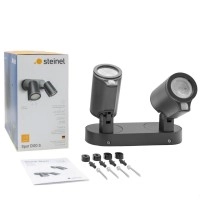 STEINEL Spot DUO S — divgalvu sienas prožektors ar PIR sensoru, 2x GU10, antracīts, IP44, 3000 K