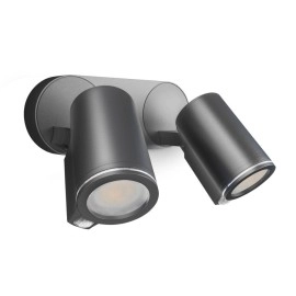 STEINEL Spot DUO S — divgalvu sienas prožektors ar PIR sensoru, 2x GU10, antracīts, IP44, 3000 K