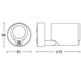 STEINEL Spot ONE SC — sienas prožektors ar PIR sensoru un Bluetooth, 1x GU10, antracīts, IP44, 3000 K