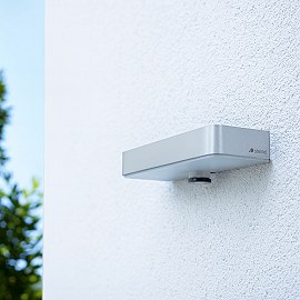 STEINEL XSolar SOL-O S solārais sienas gaismeklis, ar kustības sensoru, 273 lm, 3000 K, sudraba krāsā — 052652