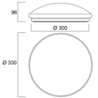 LED sienas/griestu gaismeklis Ø330mm IP54 18W 1550lm DualTone 3000/4000K ar mikroviļņu sensoru (Sylvania)