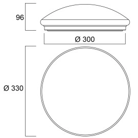 LED sienas/griestu gaismeklis Ø330mm IP54 18W 1550lm DualTone 3000/4000K ar mikroviļņu sensoru (Sylvania)