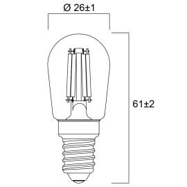 E14 LED spuldze T26/P26 2,5 W 250 lm 2700K (Sylvania)