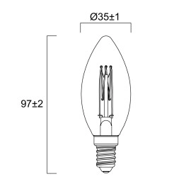 LED spuldze E14 ToLEDo Vintage Candle DIM 3,5W 250lm 2000K Sylvania