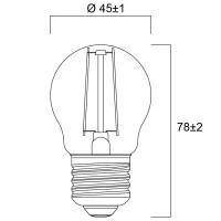 E27 LED spuldze P45 2,5W 250lm 2700K, caurspīdīga (Sylvania)