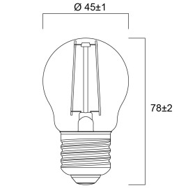 E27 LED spuldze P45 2,5W 250lm 2700K, caurspīdīga (Sylvania)