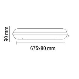 T8 LED caurules armatūra 1x60cm, IP65, vienpusējas barošanas caurulei (OPTONICA)