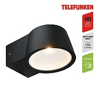 LED āra sienas gaismeklis, 7,5W, 750lm, 3000K, IP54, melns (Telefunken 323005TF)