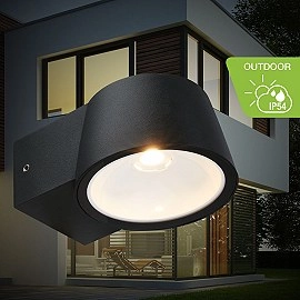 LED āra sienas gaismeklis, 7,5W, 700lm, 3000K, IP54, melns (Telefunken 323005TF)