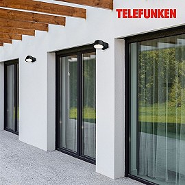 LED āra sienas gaismeklis, 7,5W, 700lm, 3000K, IP54, melns (Telefunken 323005TF)