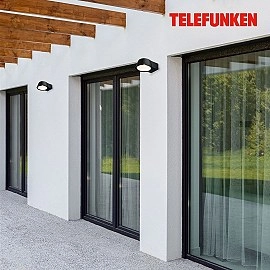 LED āra sienas gaismeklis, 7,5W, 700lm, 3000K, IP54, melns (Telefunken 323005TF)