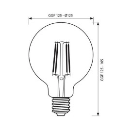 VIVALUX FLICK VINTAGE GFV125 LED spuldze E27, 6W, 550lm, 2700K