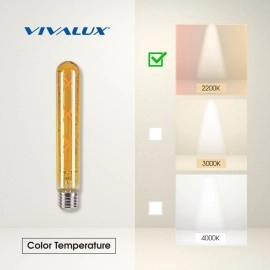 LED spuldze VIVALUX TFD30 E27, T30, 6W, 2200K, amber, 550 lm