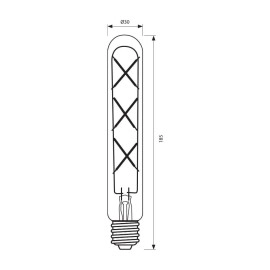 LED spuldze VIVALUX TFD30 E27, T30, 6W, 2200K, amber, 550 lm