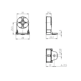 Lampas turētājs G13 (T8), virsapmetuma (Vossloh Schwabe)