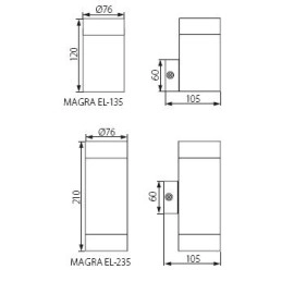Fasādes gaismeklis MAGRA, 2 x JDR Gu10, max. 35W, IP44, alumīnijs