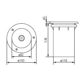 Zemē iebūvējams gaismeklis XARD, E27 max. 40W, IP67, ner. tērauds