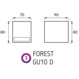 Fasādes gaismeklis FOREST-D, 1 x GU10 max. 35W, IP54, alumīnijs
