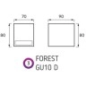 Fasādes gaismeklis FOREST-D, 1 x GU10 max. 35W, IP54, alumīnijs