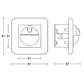 STEINEL IR 180 UP easy iebūvējams sienas kustību sensors, 180°, balts