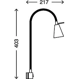 LED Bed Light, Bed Lamp Flexarm, GU10, 4W, 400lm, 3000K, 2080-01x