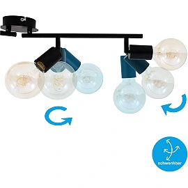 Lamp"Black Steel" 4xE27, 60W, 2868-045