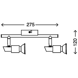 Spot gaismeklis "ONE", 2x GU10, 2x 3W, 2x 250lm, 2907-022